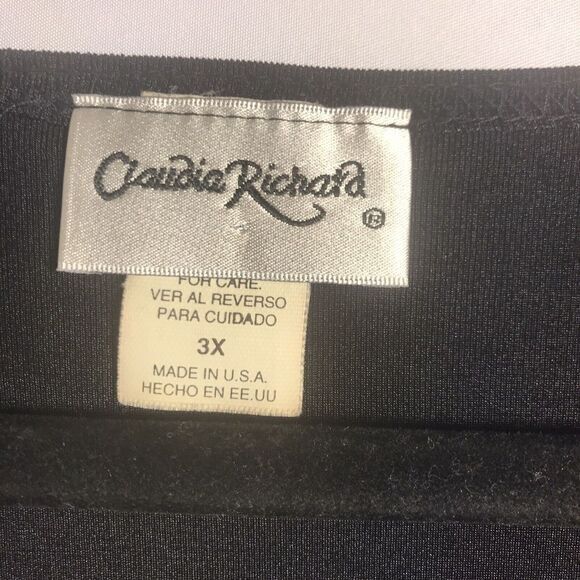Vintage Claudia Richard Black Drape Neck Blouse Size 3X‎ - Picture 4 of 5